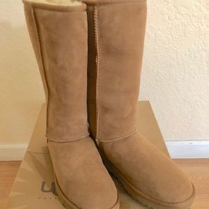 UGG New tall boots in chestnut size 8